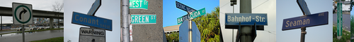 [street] 通り, 道, 道路 / [sign] サイン, 印, 記号